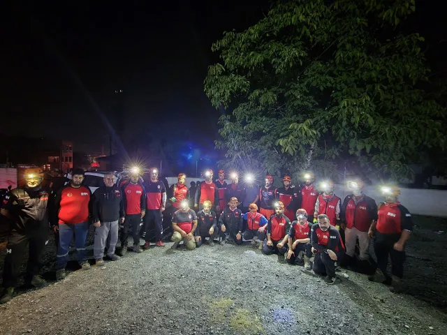 Gece tatbikatı sonrası ekip